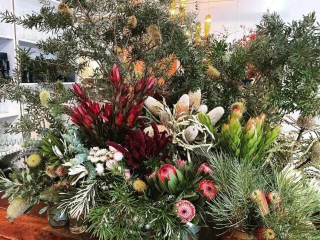 Farm-fresh banksias, proteas and native foliage just in the door